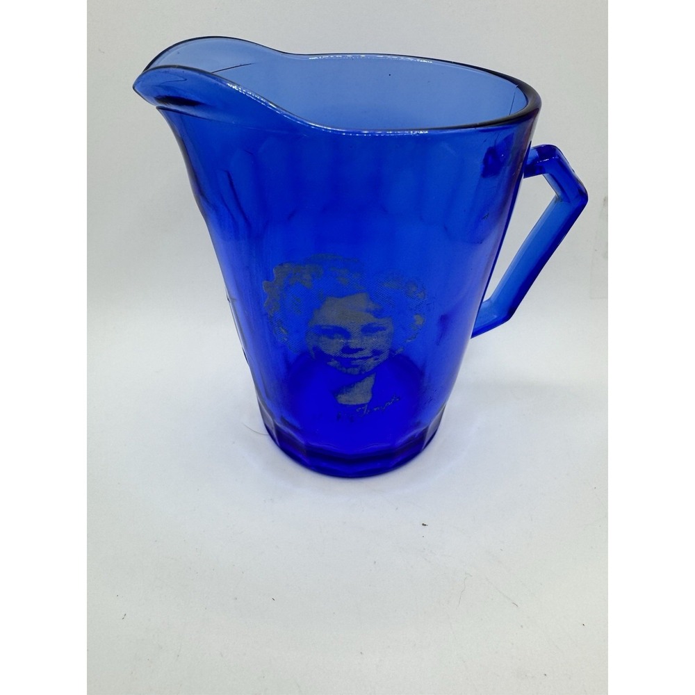 Vintage Hazel Atlas Cobalt Blue Shirley Temple Small Pitcher/ Creamer